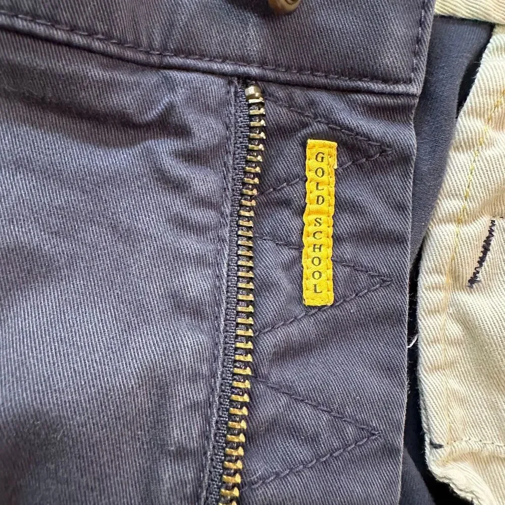 Duck Head Gold School Pants Men’s 34x32 Chino Flat Front Straight Stretch Navy
